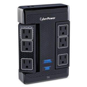CyberPower HT600WSU2A Swivel Surge protector, 15-Amp, 1680 Joules, 6 NEMA 5-15R outlets